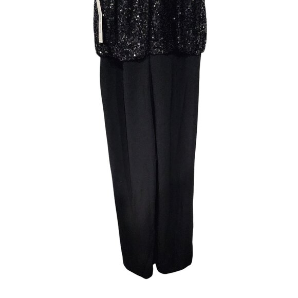 Eliza J Womens Sequined Halter Jumpsuit Black Polyester Size 12‎ - Picture 5 of 14